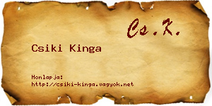 Csiki Kinga névjegykártya